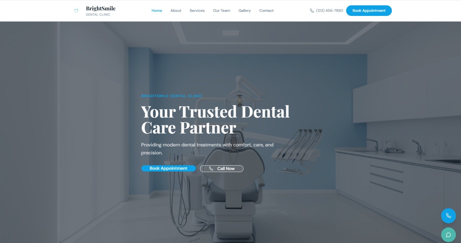 BrightSmile Dental Pro website by backend coders india