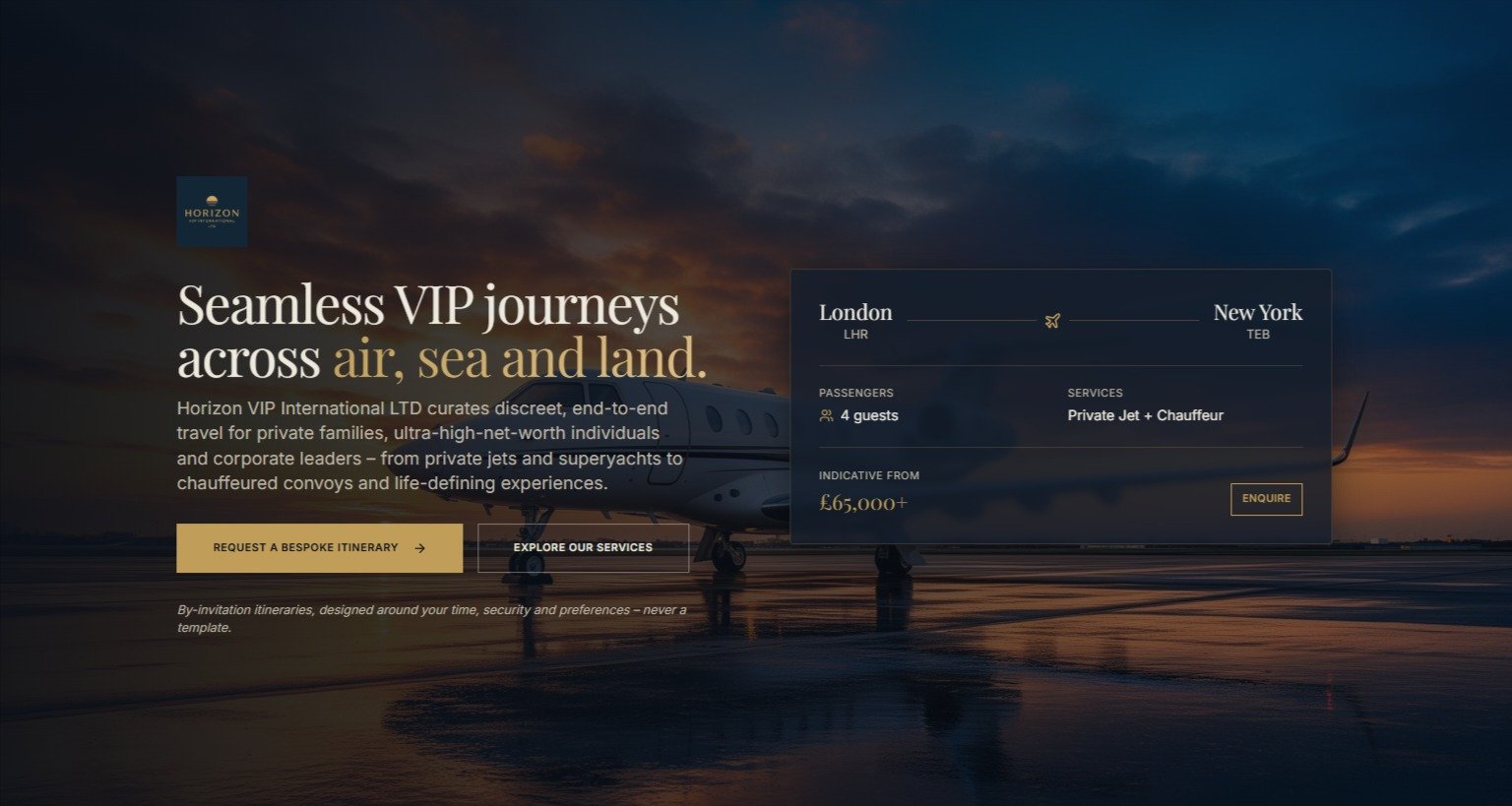 Horizon Concierge Craft website by backend coders india