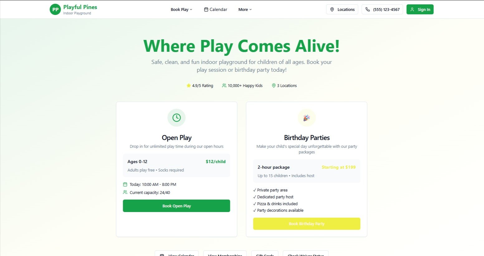 Giggle Grow Event Planner website by backend coders india