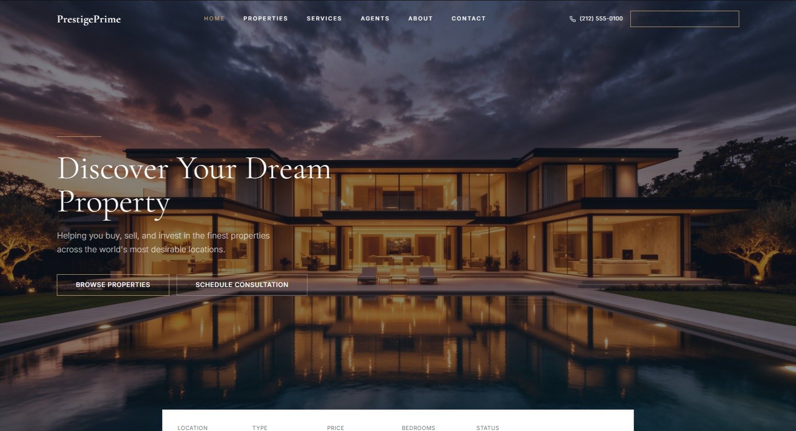 Prestige Prime Real Estate website by backend coders india