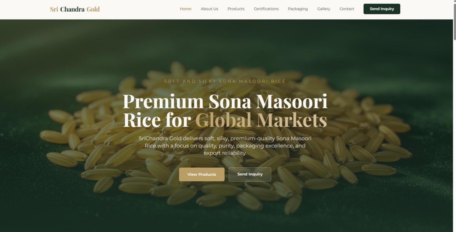 Custom SriChandra Gold Website Development