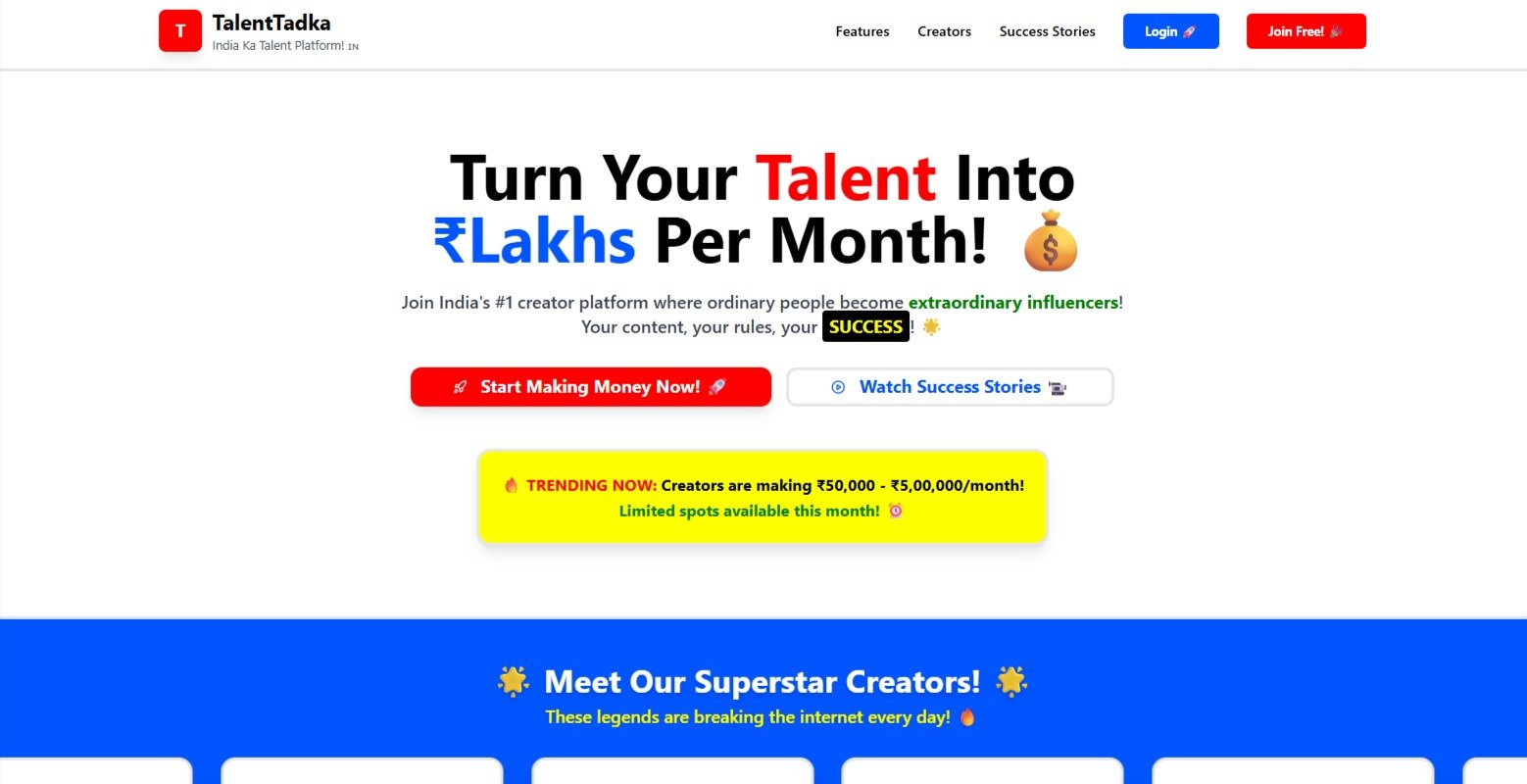 Talent Tadka Gig Match website by backend coders india